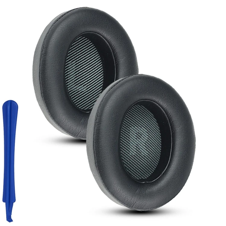 Czarne nauszniki do JBL Everest V700 widok z przodu na skórę syntetyczną