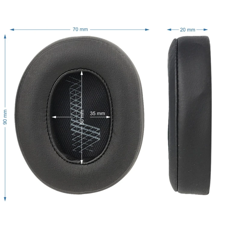 Czarne pady do JBL E55BT z pianki Memory z doskonałą izolacją dźwięku
