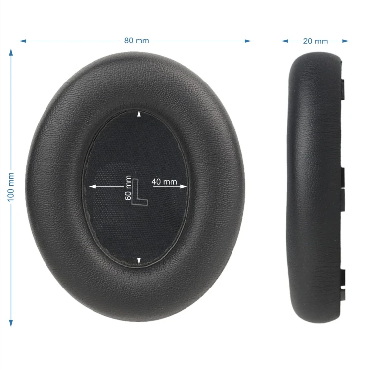 Pady do Bose QC Ultra z pianką Memory, szczegół owalnego kształtu