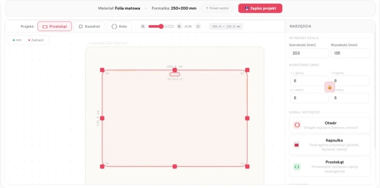 Matowa folia ochronna na wymiar 250x200 mm na ekran tabletu i nawigacji – KREATOR MEGARA