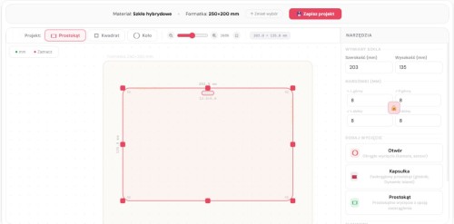 Szkło hybrydowe ochronne 7H na wymiar 250x200 mm na ekran tabletu i nawigacji – KREATOR MEGARA
