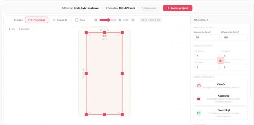 Matowe szkło hybrydowe ochronne 7H na wymiar 170x100 mm na ekran smartfona i aparatu fotograficznego – KREATOR MEGARA