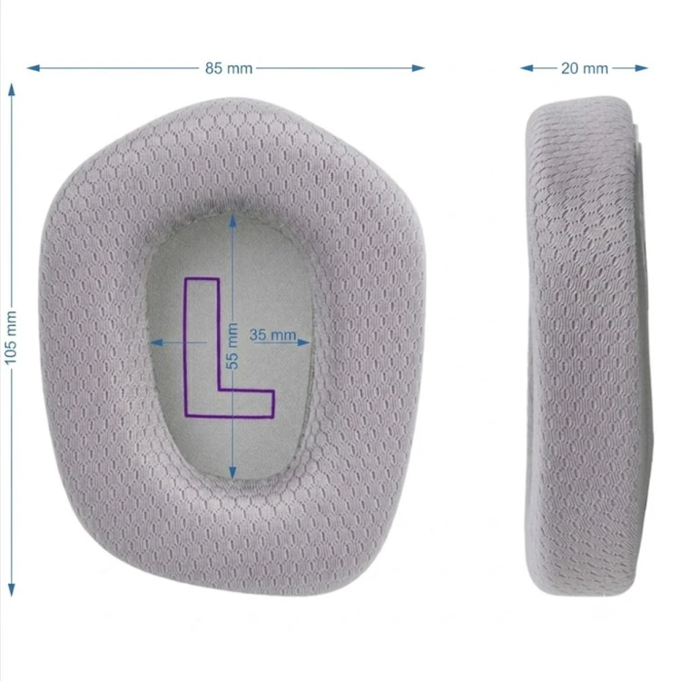 Nauszniki do Logitech z pianką memory foam - detal wykończenia