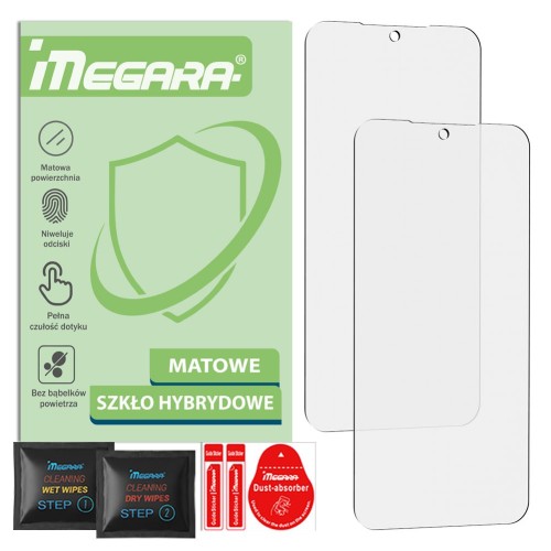 Matowe szkło hybrydowe 7H Megara do Samsung Galaxy S23, widok z przodu