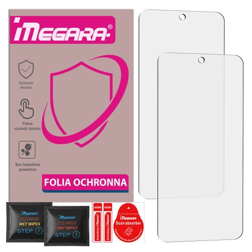 Dwie folie ochronne 4H Megara do Samsung Galaxy A54, widok z przodu opakowania z produktem