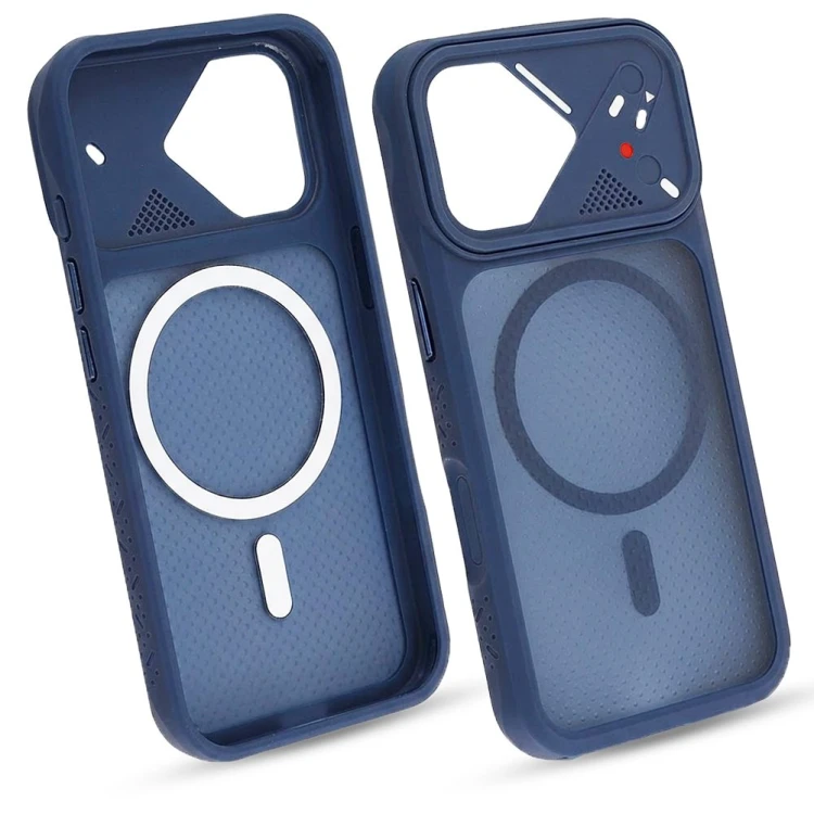 Niebieskie etui do iPhone 17 MagSafe Case - widok z przodu pokrowca ochronnego na smartfon Apple