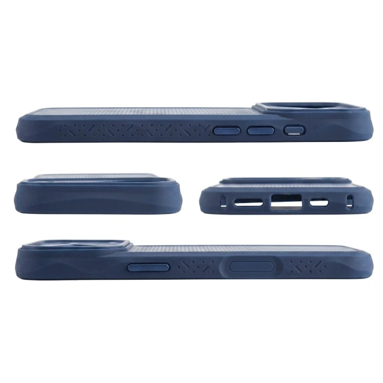 Antypoślizgowe etui MagSafe do iPhone 17 z rantem ochronnym wyświetlacza 6.3 cala - detal mrożonego wykończenia