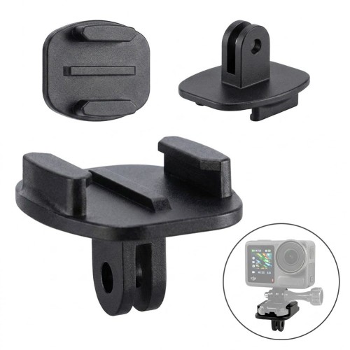 Szybkozłączka adapter uchwyt Megara do kamer sportowych GoPro, DJI, Insta360 - widok z przodu, solidne mocowanie