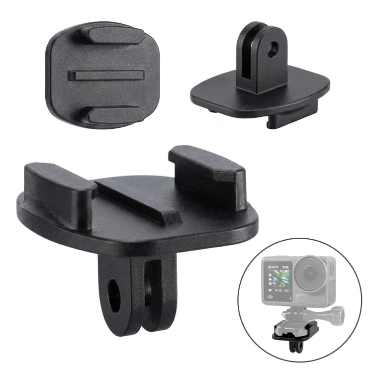 Szybkozłączka adapter uchwyt Megara do kamer sportowych GoPro, DJI, Insta360 - widok z przodu, solidne mocowanie
