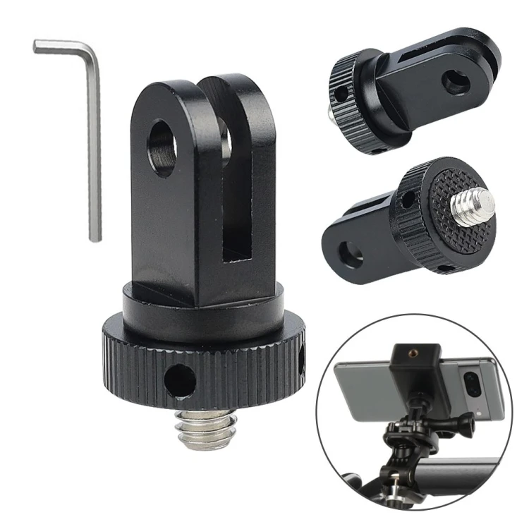 Adapter statywowy 1/4" do GoPro, DJI, SJCAM - widok z przodu, solidna konstrukcja Megara, idealny do fotografii i video