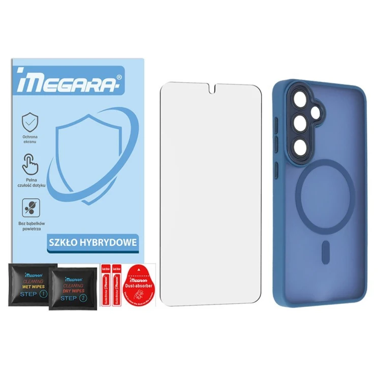 szklo hybrydowe do samsung galaxy s24 magsafe etui niebieskie tpu megara 1