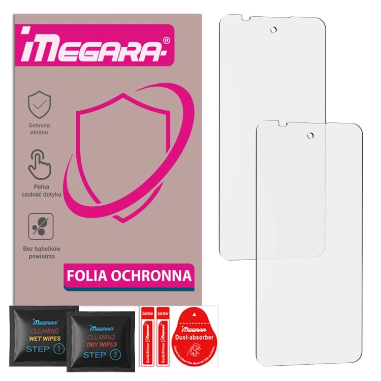 Folia ochronna na ekran Ulefone Armor X31 / X31 Pro - 2 sztuki Megara, widok z przodu, idealnie dopasowana ochrona wyświetlacza