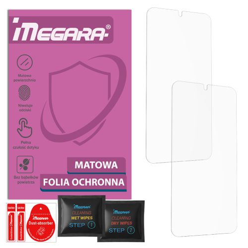 Matowa folia ochronna 4H Megara do Samsung Galaxy S24 Plus, widok główny produktu z zestawem do aplikacji