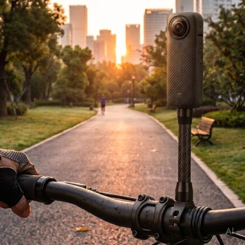 Wytrzymały wysięgnik do kamer sportowych i 360 stopni - lekki carbon 44g zapewnia stabilność