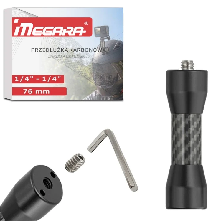 Karbonowy adapter do GoPro i Insta360, idealny do montażu dodatkowych akcesoriów takich jak mikrofony czy oświetlenie LED