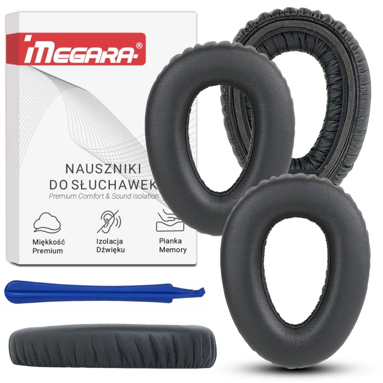 Para czarnych padów do Sennheiser PXC550 PX550 o wymiarach 105x80 mm, gwarantująca optymalny komfort i izolację dźwięku