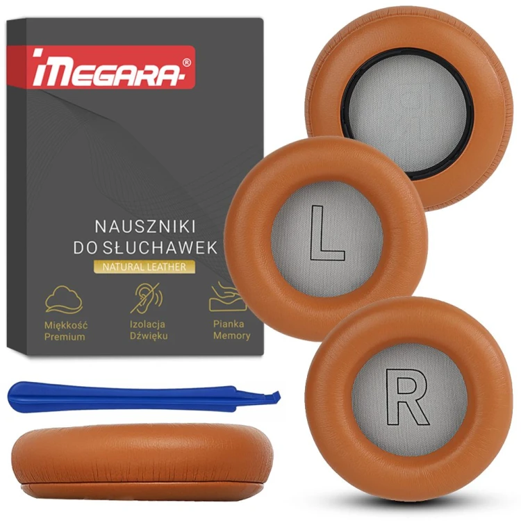 Wysokiej jakości pomarańczowe poduszki nauszne do Beoplay HX ze średnicą 90mm, dla maksymalnego komfortu użytkowania
