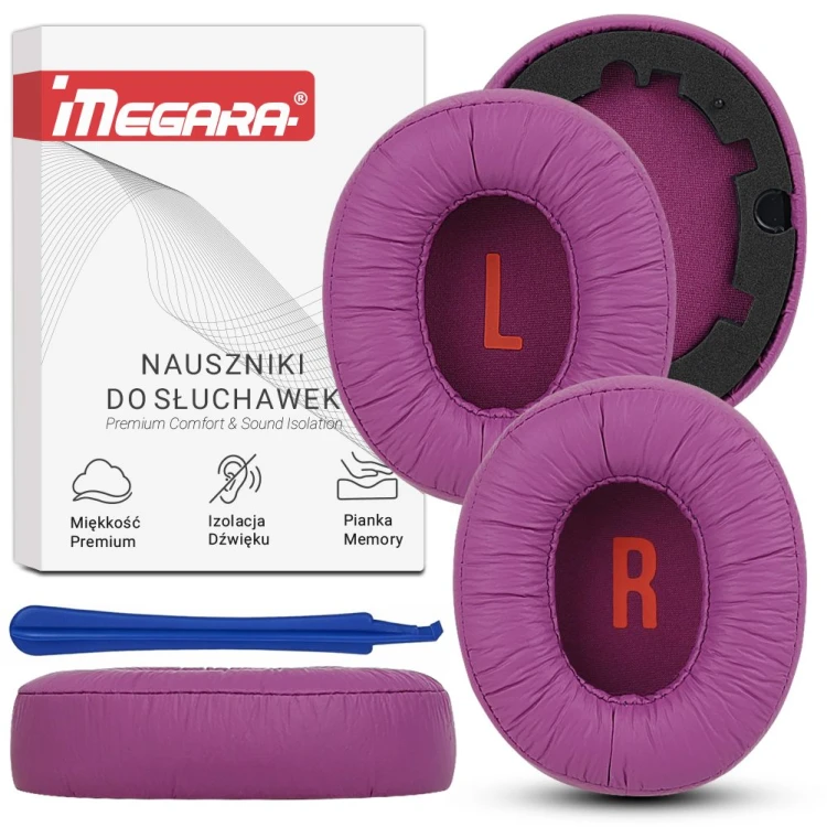 Para zamiennych różowych nauszników do JBL Junior JR460NC, kompatybilne z oryginalnym modelem