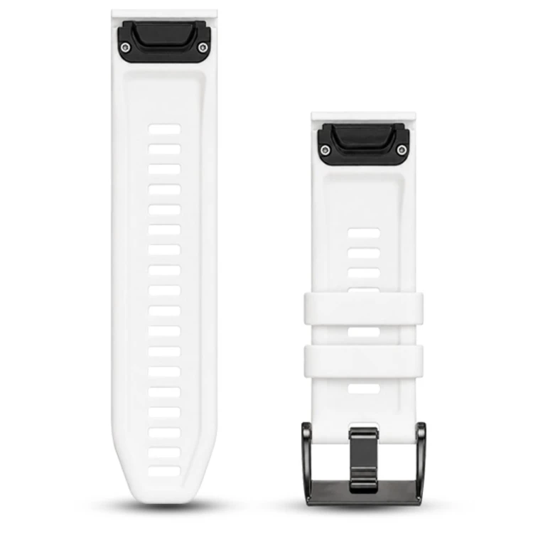 Uniwersalny biały pasek silikonowy Megara 26 mm, kompatybilny z szeroką gamą zegarków Garmin, oferujący sportowy styl i wytrzymałość