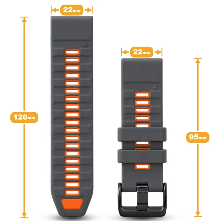 Detale mocowania QuickFit 22mm opaski sportowej, czarna szpilkowa klamra i wzmocniony silikon