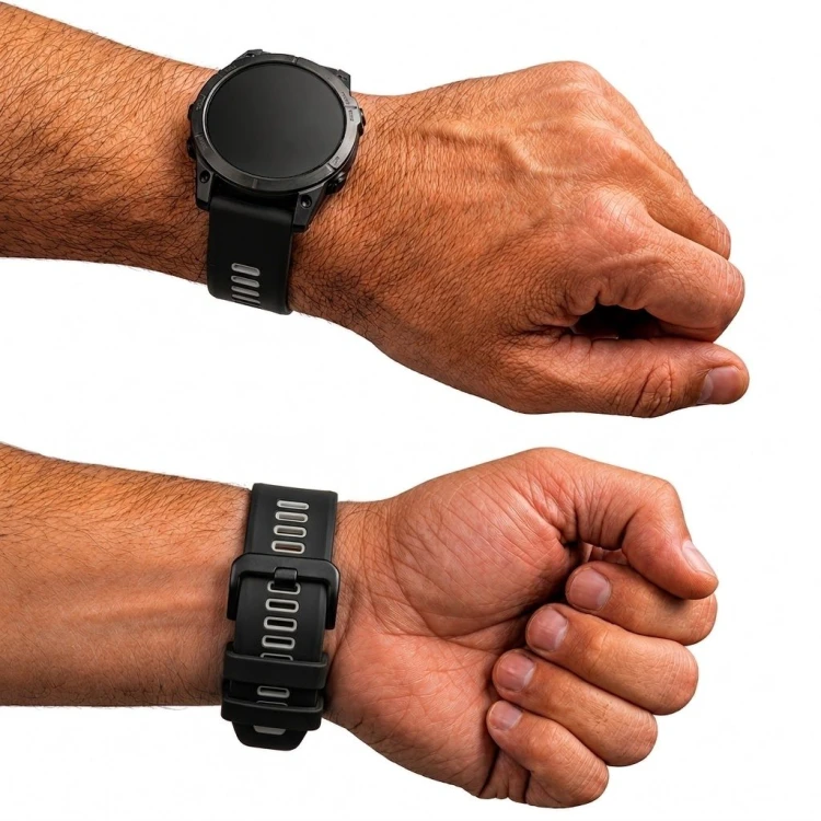 Opaska smartwatcha Megara QuickFit 20 mm z trwałego silikonu premium, zapewniająca komfort i wytrzymałość
