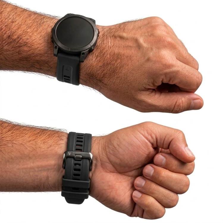 Silikonowa opaska sportowa Megara do smartwatcha Garmin, wykonana z premium silikonu dla komfortu i trwałości
