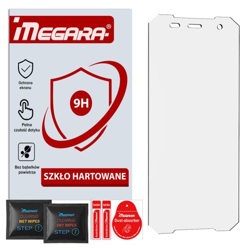 Szkło hartowane 9H Megara do Hammer Explorer 5.72 cala, widok z przodu, idealna ochrona ekranu smartfona przed zarysowaniami