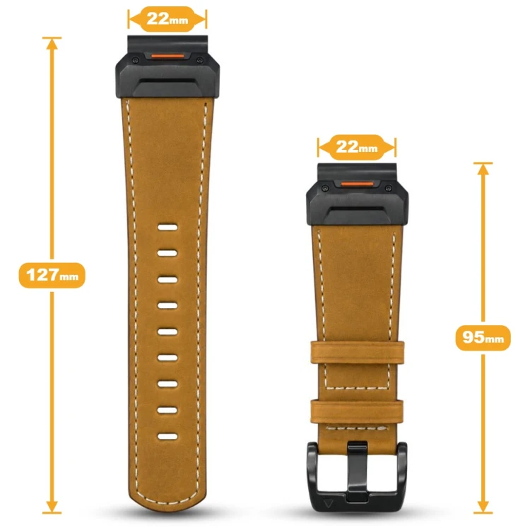 Pasek QuickFit 22mm do Garmin Fenix 7 Pro, szczegół zapięcia z tradycyjną klamrą szpilkową w kolorze czarnym