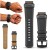 Czarny pasek do smartwatcha Garmin QuickFit 22 mm, wykonany ze skóry naturalnej, widok z przodu na elegancki design