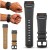 Czarny pasek do zegarka smartwatcha Garmin QuickFit 26 mm, wykonany ze skóry naturalnej premium, widok z przodu