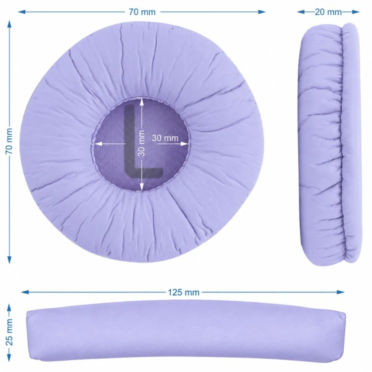Detal pianki Memory Foam i precyzyjnego mocowania na rant w fioletowych nausznikach do JBL T450BT, podkreślający izolację dźwięku