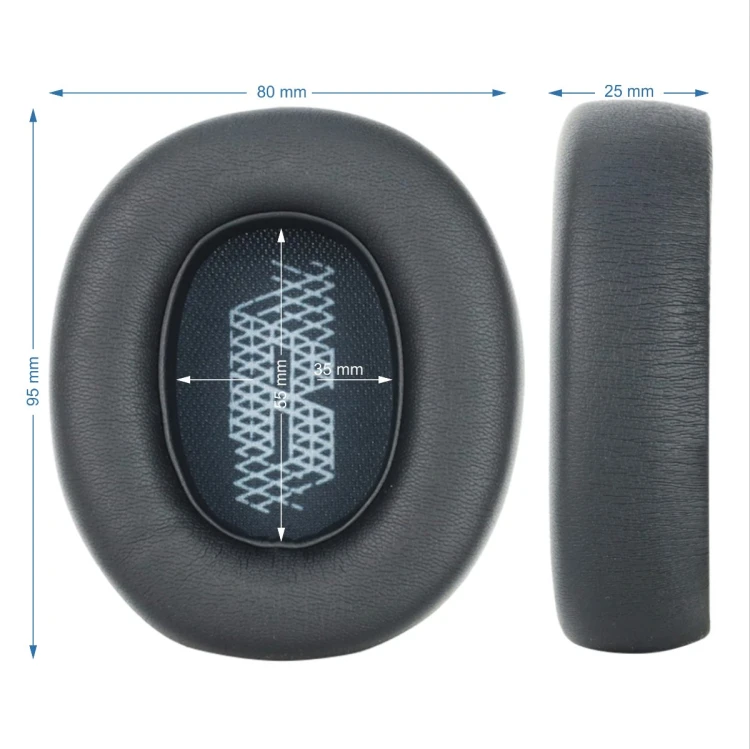 Szczegółowe ujęcie mocowania na zatrzask, prezentujące owalny kształt i piankę Memory Foam w padach do JBL Live 770NC