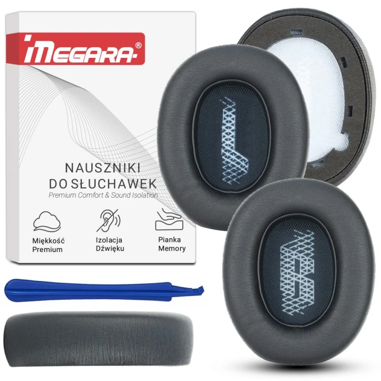 Pady do słuchawek JBL LIVE 770NC w kolorze czarnym, z miękkością Premium i wymiarami 95x80 mm dla idealnego dopasowania