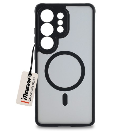 Czarne etui do Samsung Galaxy S26 Ultra MagSafe, widok z przodu. Solidne plecki ochronne dla Twojego smartfona