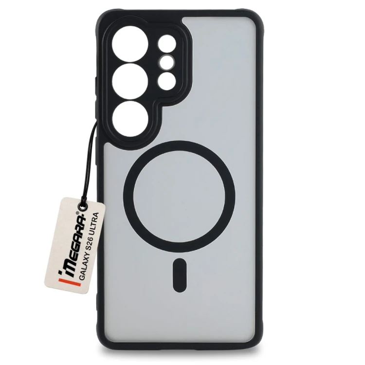 Czarne etui do Samsung Galaxy S26 Ultra MagSafe, widok z przodu. Solidne plecki ochronne dla Twojego smartfona