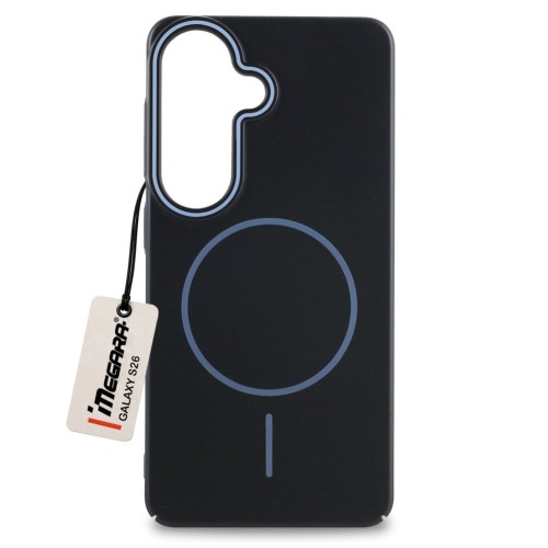 Czarne etui do Samsung Galaxy S26 MagSafe Case, widok z przodu, idealnie dopasowane plecki ochronne Megara