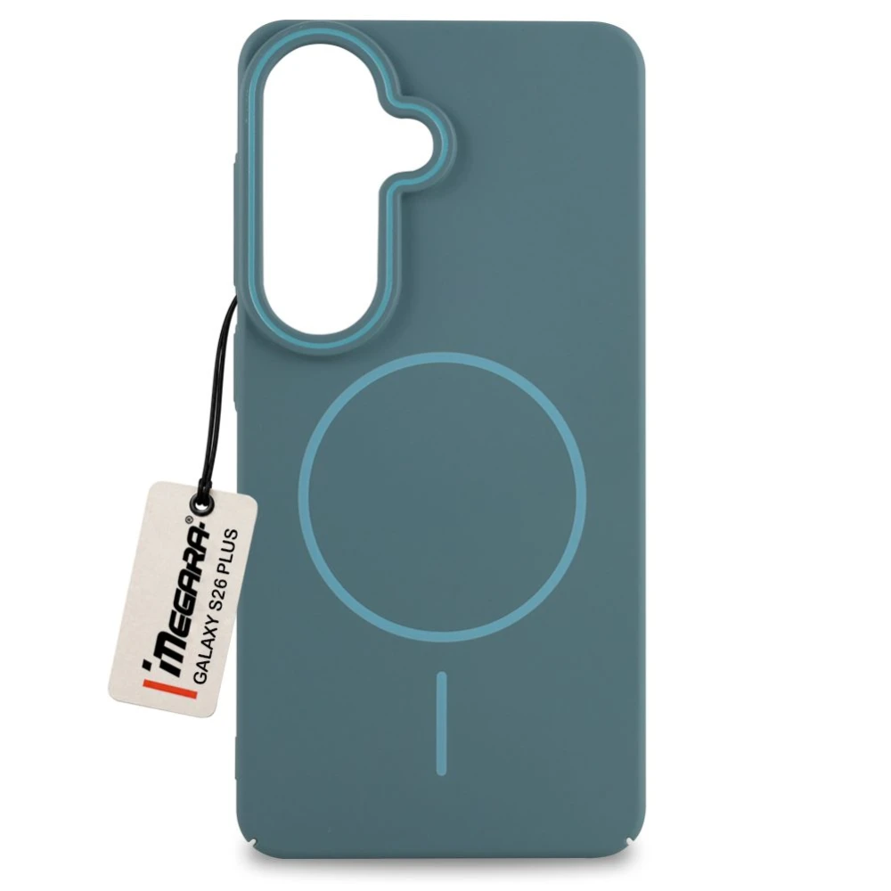 Zielone etui do Samsung Galaxy S26 Plus MagSafe Case, widok z przodu podkreślający smukły design i dopasowanie do telefonu