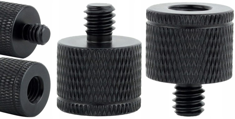 Adapter tuleja redukcja 1/4" na M8 statywowa czarna do statywu lampy 20 mm