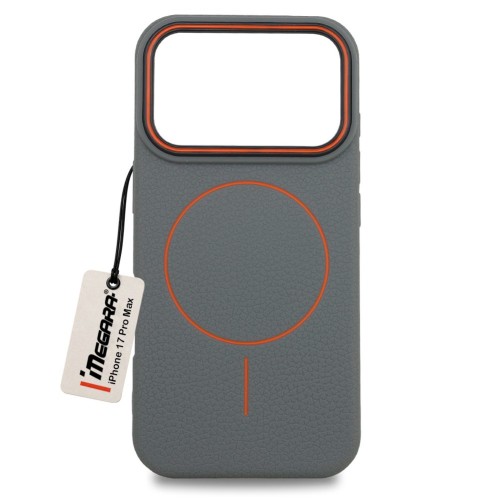 Szare etui do iPhone 17 Pro Max Megara MagSafe Case, widok z przodu, idealnie dopasowany pokrowiec na telefon Apple