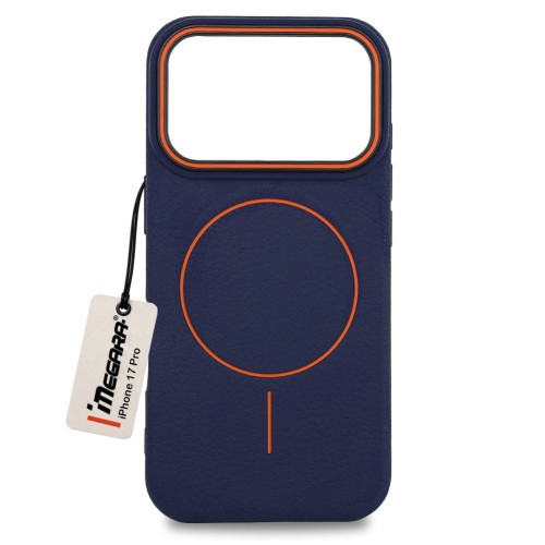 Granatowe etui do Apple iPhone 17 Pro MagSafe, widok z przodu, doskonale dopasowany pokrowiec ochronny