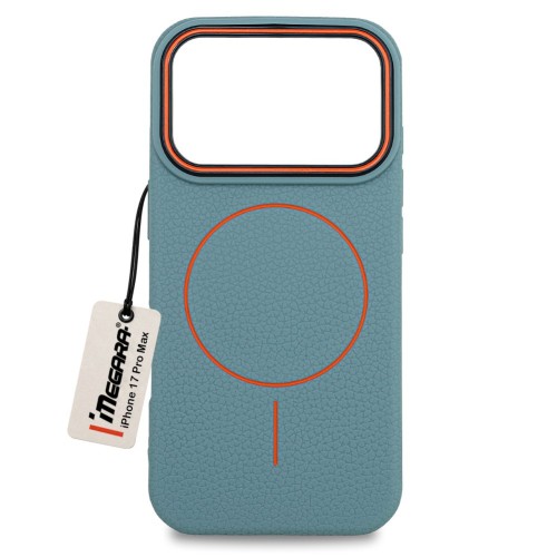 Zielone etui Megara MagSafe Case do Apple iPhone 17 Pro Max, widok z przodu podkreślający smukły design