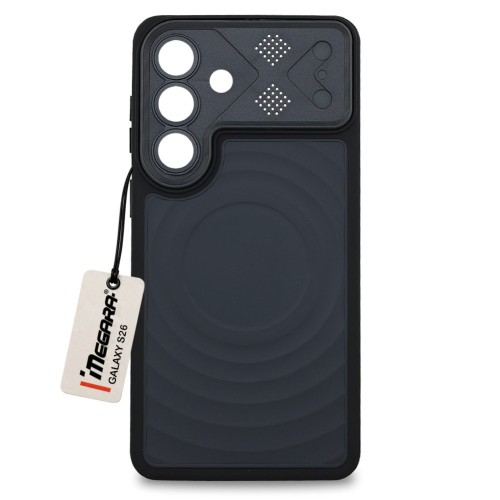 Czarne etui do Samsung Galaxy S26 MagSafe Case widok z przodu, prezentujące ochronny pokrowiec na telefon