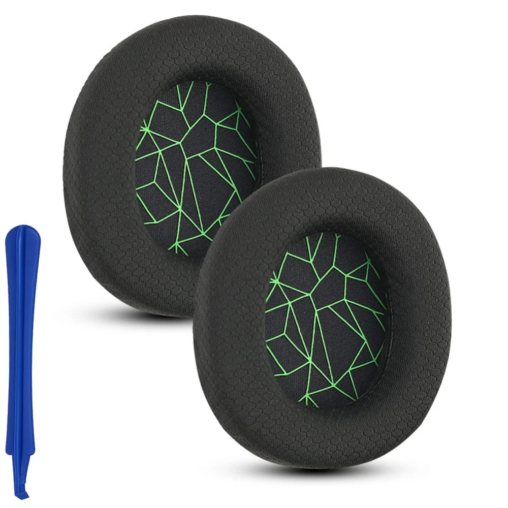Czarne nauszniki gąbki pady do SteelSeries Arctis 1 3 5 7 9 9X Pro widok z przodu, gwarantujący komfort i izolację