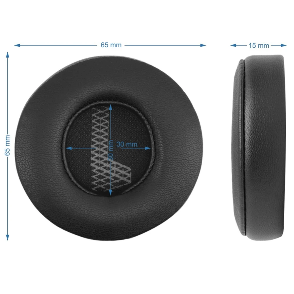 Detalne ujęcie nauszników JBL 400BT z pianką Memory Foam, podkreślające miękkość i izolację dźwięku