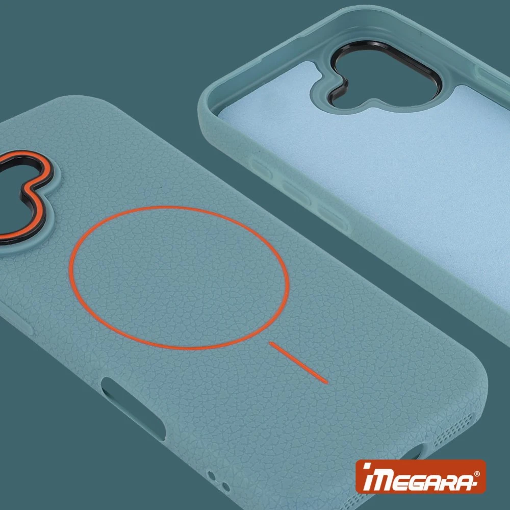 Etui ochronne do Apple iPhone 17 zielone, kompatybilne z ładowaniem bezprzewodowym MagSafe, wykonane z TPU i poliwęglanu