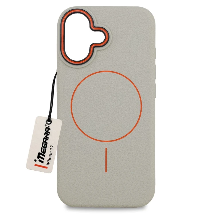Etui do Apple iPhone 17 MagSafe Case w kolorze beżowym - widok z przodu, idealne dopasowanie do smartfona