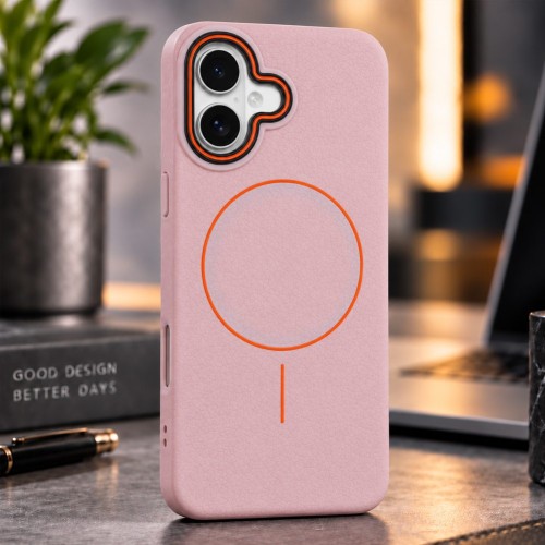 Eleganckie różowe plecki do iPhone 17 z wytrzymałego poliwęglanu i TPU, z ochroną aparatu i rantem wyświetlacza