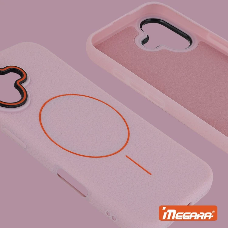 Kompatybilne z ładowaniem bezprzewodowym etui do iPhone 17 w kolorze różowym, idealne dla modelu Apple 6.3 cala
