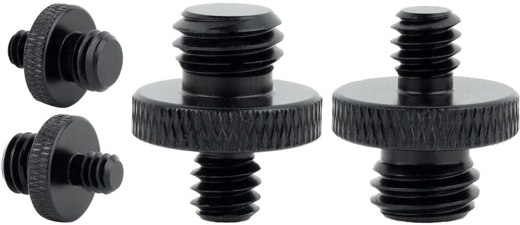 Adapter śruba redukcja 1/4" na M10 statywowa aluminiowa czarna lampy 18 mm