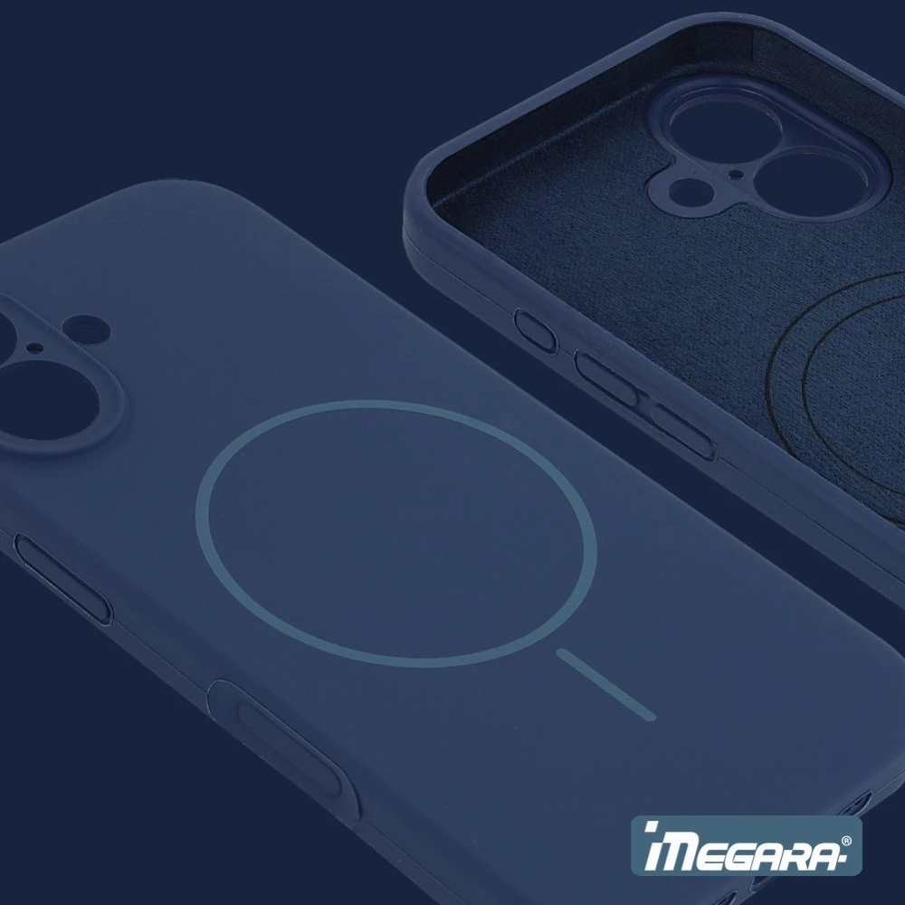 Akcesorium do iPhone 17 granatowy futerał kompatybilny z ładowaniem bezprzewodowym MagSafe, waga 35g